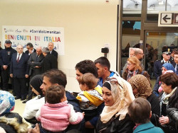 Arrivo profughi siriani nell'ambito del progetto Corridoi umanitari (Foto Comunità Sant'Egidio)