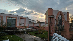 Il tempio di Dolores (Uruguay) distrutto dal tornado